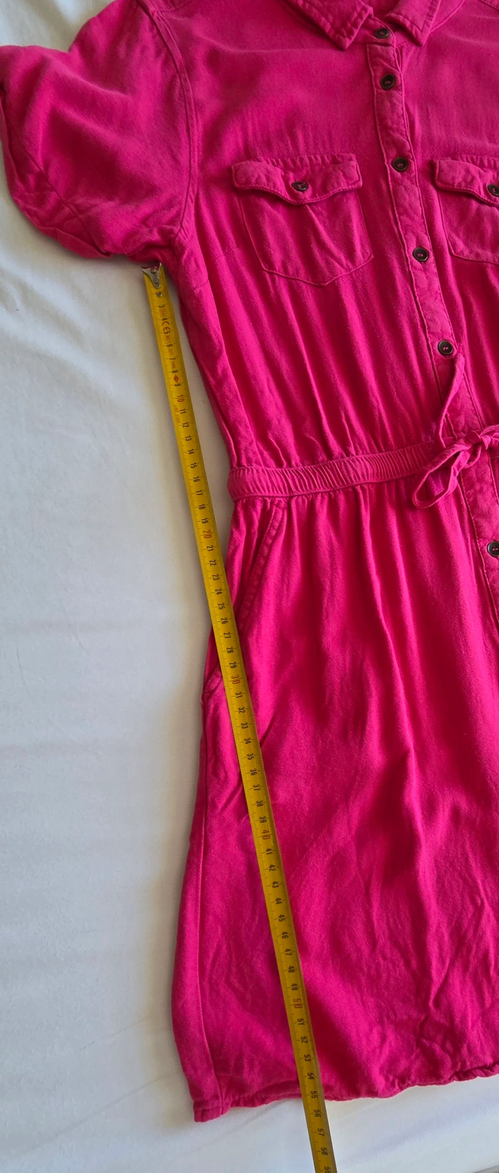 Robe chemise magenta M 38 Deeluxe robe curta rosa fúsia fluida – photo 15